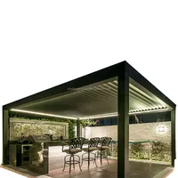 Pergola çatı malzemesi motorlu açık gazebo modern alüminyum panjur çatı biyoklimatik pergola alüminyum pergola açık