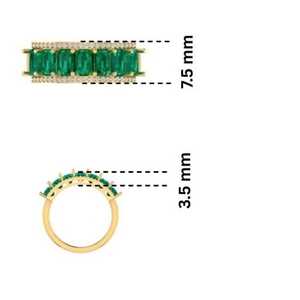 แหวนทองคำ 14KT สีเหลืองประดับไพลินสีชมพูและเพชรแบบครึ่งวง - Product Image 5