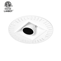 Spot LED encastré orientable anti-éblouissement 4 pouces 5CCT avec module gimbal et snoot, plafonnier sans boîtier ETL