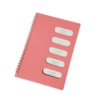 Carnet de planification A5 à spirale avec couverture rigide en PP coloré, écologique, imprimé, avec logo personnalisé, OEM disponible
