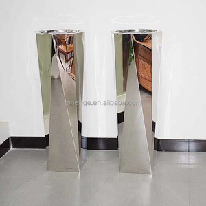 Guangdong Factory Price Hotel Office Interior <span class=keywords><strong>de</strong></span> acero inoxidable florero plateado alto/macetas para plantas - Product Image 3