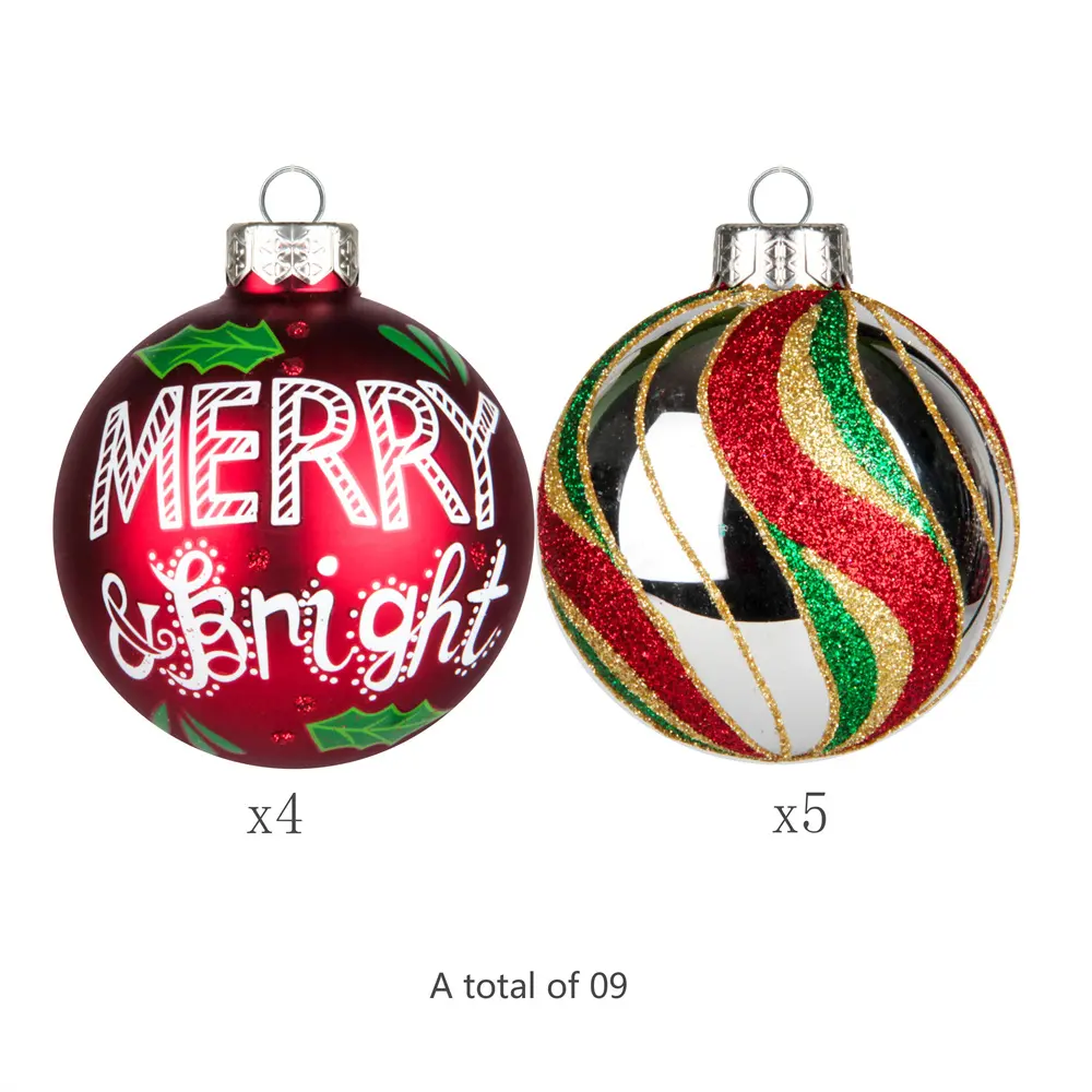 2022 Hanging Ball Christmas Tree Ornaments 67mm Glass ball New design printing color Christmas Balls Ornament