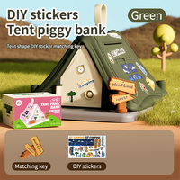 Tirelire en papier et plastique en forme de petite tente pour enfants, écologique, personnalisable, vente en gros à prix réduit