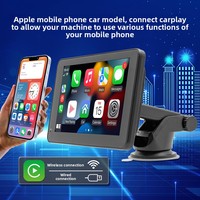 Lecteur MP5 portable 7 pouces sans fil pour voiture, écran IPS haute définition, USB, Android Auto, télécommande RGB, avec fonction de conduite