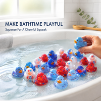 Canard de bain classique en vinyle, couineur, solide, sans couture, jouet de baignoire pour bébé, imprimé étoiles patriotiques, vente en gros, OEM, ODM, commande en gros