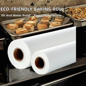 Wholesale Eco-Friendly Double-Sided White Anti-Stick Silicone Oil Baking <b>Paper</b> <b>Roll</b> Heat Resistant for Bread Pizza Potato Chips - Product Image 2