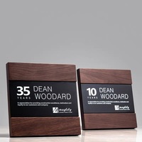 Plaque de récompense en bois gravée sur mesure, trophée d'entreprise, prix avec plaque en métal or, argent, cuivre MH-J424