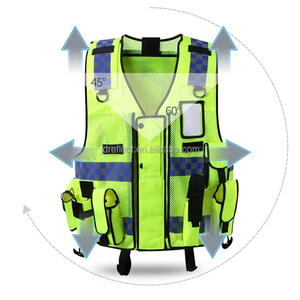 귀하의 색상으로 사용자 정의 된 교통 시립 맞춤형 로고 및 옥스포드 패브릭 형광 녹색 <span class=keywords><strong>Hiv</strong></span> vis 조끼 반영 - Product Image 2