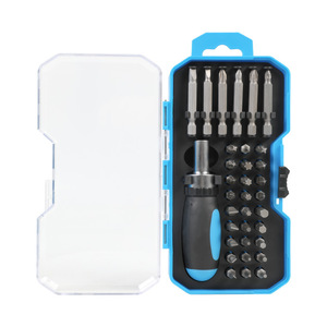 34pc <b>Screwdriver</b> Tool <b>Set</b> <b>Precision</b> Bits For Home And Automotive Use Blue Box Storage With Anti Slip Handle - Product Image 2