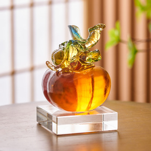 Glass All Good Crafts Persimmon Crystal Sculpture Decoration Living Room Decoration Creative Gifts China Decoration
