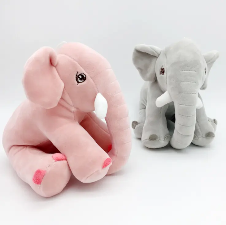 Groothandel Kids Cadeau Super Zacht Dier Speelgoed 20 Cm Klein Zacht Speelgoed Grijs Roze Olifant Knuffel Knuffels