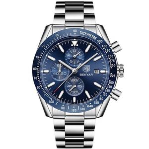 Montres pour hommes BENYAR 5140, marque tendance, bracelet en silicone, étanche, sport, chronographe, or rose, montre pour hommes étanche - Product Image 2