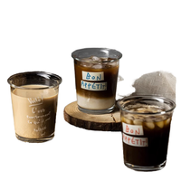 Nouveau style, vente chaude, tasse à café glacé personnalisée, vente en gros, verre transparent, tasse à eau, impression de lettres, tasses à lait, jus