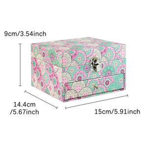 <span class=keywords><strong>Boîte</strong></span> <span class=keywords><strong>à</strong></span> <span class=keywords><strong>bijoux</strong></span> <span class=keywords><strong>musicale</strong></span> <span class=keywords><strong>à</strong></span> 2 niveaux <span class=keywords><strong>à</strong></span> imprimé floral, avec ballerine rotative et miroir, cadeau d'anniversaire idéal, best-seller - Product Image 6