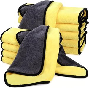 Customized Quick-Dry Microfiber Car Wash Towel Soft Dual Sides Woven Square Multi-Color Plush for Home Use - Product Image 2