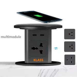 Klass Nieuw Ontwerp Tafelblad Verlengstekker Smart Life Power Elektrische Hefcontactdoos Pop-Up Draadloos