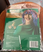 Vert personnalisé court rétro Tinsel Disco perruque brillant métallique déguisement accessoire pour Cosplay cheveux perruques