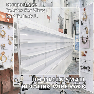 Étagère murale simple face robuste pour supermarché, unité de présentation blanche en métal pour épicerie - Product Image 2