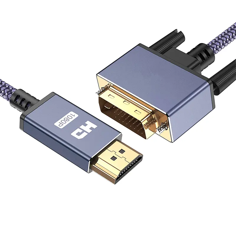 Кабель-адаптер HDMI A-DVI двунаправленный нейлоновый кабель 1080p HDMI-DVI 3 фута для телевизионного монитора