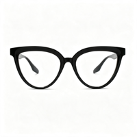 Lunettes anti-lumière bleue rétro œil de chat SM23050 - Monture légère en PC avec verres en résine transparente pour hommes et femmes (6 couleurs)