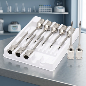 Veterinary <b>Syringe</b> <b>Needle</b> Stainless Steel Reusable Goat Animal Vaccine Injector <b>Needles</b> for Diagnosis and Injection - Product Image 4
