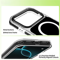 Coque de téléphone magnétique en acrylique antichoc, directement de l'usine, pour iPhone 12-17 Pro Max, compatible avec la charge sans fil, personnalisation du logo OEM ODM