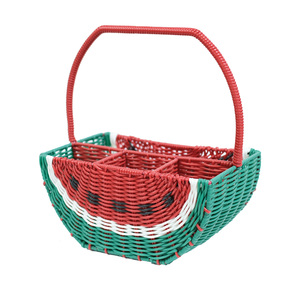 Portable Watermelon Plastic Rattan Easter Gift Basket Wicker Picnic Basket