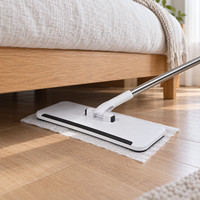 Serpillère à clipser en tissu, tête rectangulaire, légère, grande taille, manche télescopique en acier inoxydable, usage domestique, serrage automatique jetable