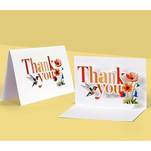 3D Rectangle Thank You Cards 24 Pcs Pop-Up Envelopes 4 Styles Small Business Paper 4 Color Digital Printing <b>Matte</b> <b>Varnishing</b> - Product Image 2