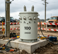 Transformateur de distribution monophasé monté sur poteau, 100 kVA, immergé dans l'huile, 480 V, 110 V/220 V, 50 Hz, D11
