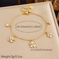 Gelang Pesona Baja Tahan Karat untuk Wanita, 3 Model Bunga Mawar Pita CZ Zirkon, Warna Emas, Kancing Lobster, Hadiah