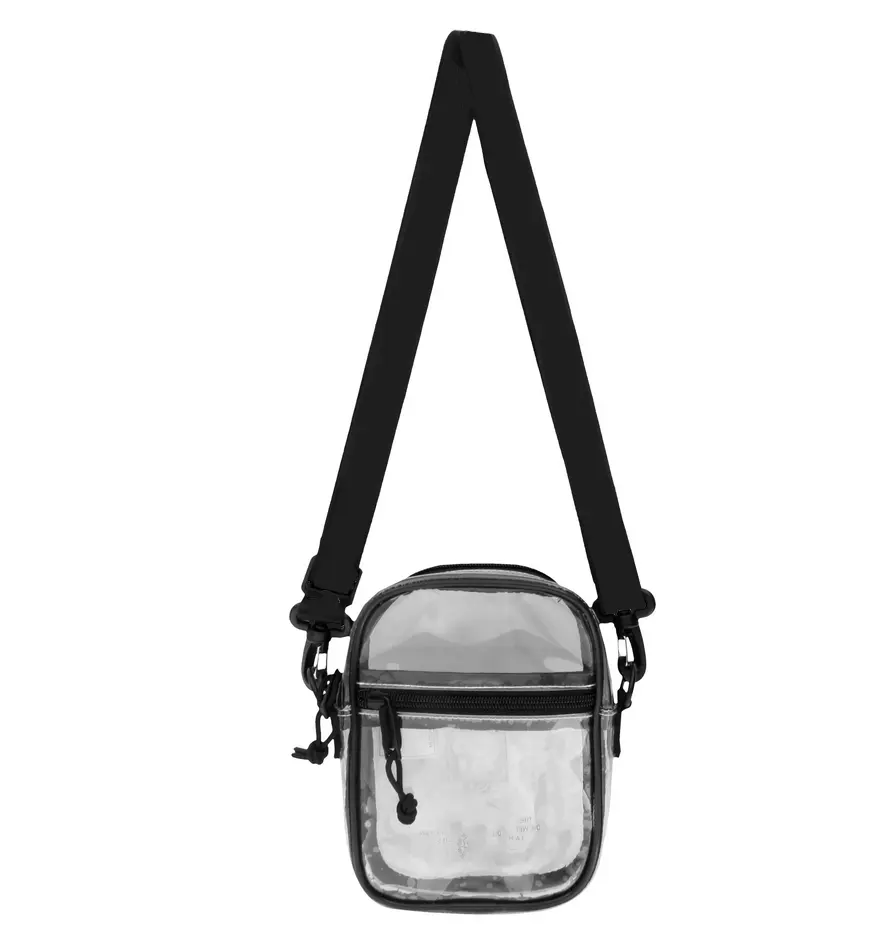 2019 Amazon Caldo di Modo di Vendita ECO-Clear Festival Crossbody Bag, Commercio All'ingrosso Borsa A Tracolla IN PVC Trasparente Personalizzato Con La Chiusura Lampo