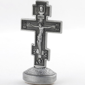 KOMI, crucifijo de pie, Cruz, decoración de Mesa para el hogar y la Oficina, artesanías de Cruz de Jesús de Metal Vintage para regalos religiosos - Product Image 1