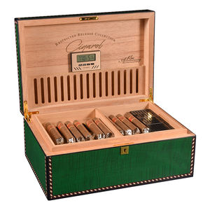 Caja de madera personalizada con tapa con bisagras Caja de madera Humidor de puros sólidos Caja de superficie brillante Humidor de cigarros de madera - Product Image 5