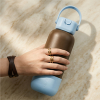 Bouteille d'eau en acier inoxydable YEWAY avec poignée et paille, isolation sous vide à double paroi, couvercle anti-fuite, sans BPA, sport, haute qualité