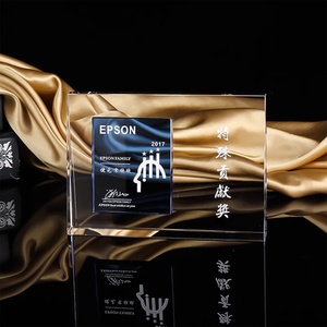 Placa de cristal personalizada de alta calidad, trofeos, escritorio, chorro de arena cuadrado, técnica tallada, grabado, venta al por mayor para regalos de recuerdos <span class=keywords><strong>VIP</strong></span> - Product Image 5