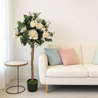 Vente en gros de cadeaux de mariage, arbre de roses artificielles, fleurs en soie artificielles, arbre pour décoration intérieure et extérieure, maison, bureau, arrangements floraux