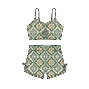 <span class=keywords><strong>Maillot</strong></span> de <span class=keywords><strong>bain</strong></span> pour enfants personnalisé, haut sans manches et short, <span class=keywords><strong>maillot</strong></span> de <span class=keywords><strong>bain</strong></span> hawaïen à séchage rapide pour bébés filles - Product Image 6