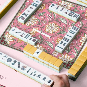 Nappe de mahjong 55& # <span class=keywords><strong>34</strong></span>; Planche d'activités carrée en polyester avec règles pour les soirées de jeu en famille et les fournitures pour fêtes - Product Image 5