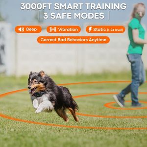 KITPLUS GPS Wireless <b>Dog</b> Fence 2-in-1 Remote Training <b>Collar</b> 25-999 Yards Adjustable Radius Upgraded Satellite Pet - Product Image 2