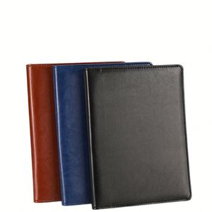 X515 A4 Size Luxury Leather Embossed Superior Quality Presentation Folder Office Notepad <b>Ring</b> Organizer File <b>Binder</b> Zipped Padfo - Product Image 2