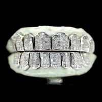 Grillz dentaire Hip Hop personnalisé de haute qualité, serti de moissanite VVS taille princesse invisible, en argent S925 plaqué or