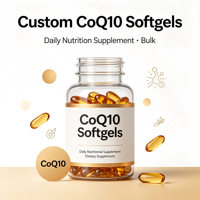Complexe Antioxydant pour Adultes en Gélules Molles avec Coenzyme Q10 et Vitamine E, Sans Sucre Naturel, Complément Nutritionnel Personnalisé à Marque Privée