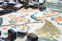 Mahjong Amerika 4 Lapis Berukir, Alas Leopard Luxe 160 Ubin Butik, Buatan Tangan untuk Penyajian Mewah