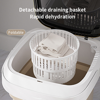 Machine à laver de luxe pliable entièrement automatique pour animaux de compagnie Mini compacte et portable avec déshydratation pour les propriétaires de chats et l'utilisation en dortoir