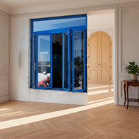 Ventanas Modernas Plegables de Aluminio y Vidrio Templado Doble, Diseño Minimalista, Resistentes al Viento y al Calor, para Hospitales y Patios