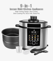 Autocuiseur électrique intelligent en acier inoxydable 5.1-6L fonctions 9-en-1 affichage LED pot intérieur antiadhésif pour le ménage