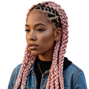 ShowJarlly Tresses africaines chinoises 24 pouces Jumbo Machine Double Weft Pré-étirées Fibres synthétiques 150g 1 paquet - Product Image 1