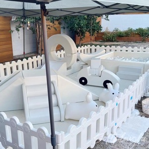 Bộ thiết bị khu vui chơi trong nhà White Kidzone dành cho trẻ nhỏ, khu tập thể dục mềm mại, khu leo trèo hình vòm, gói cho thuê tiệc, bán buôn. - Product Image 1