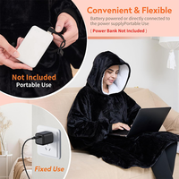 Couverture à capuche chauffante USB, couverture électrique portable avec manches, 3 niveaux de température, en flanelle et sherpa, pour l'hiver